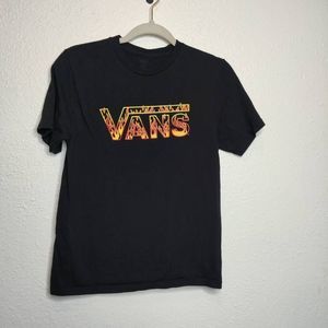 Vans Kids Flame Short Sleeve Logo Black Shirt Size Large